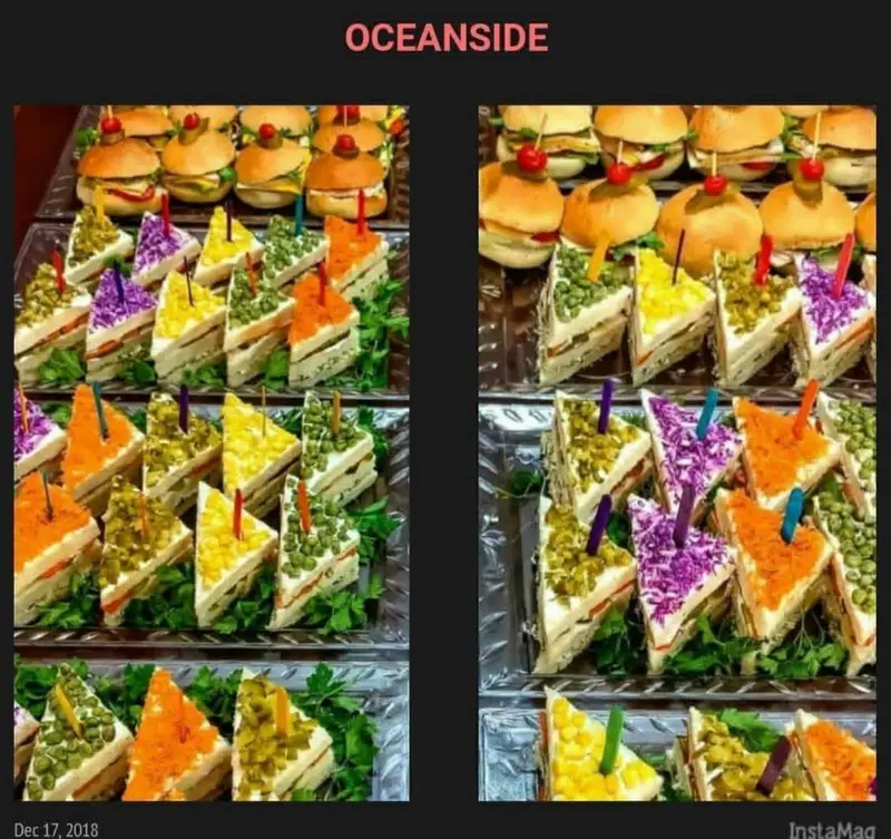 سینی های چشم‌نواز هنرکده کارامل شامل مینی‌برگرهای جذاب و ساندویچ‌های مثلثی با تزیینات متنوع و رنگارنگ برای پذیرایی مهمانی‌ها.