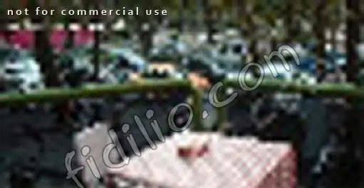 تصویری از فضای بیرونی فست فود پترو، با میزهای غذاخوری در فضای باز و پس‌زمینه ماشین‌ها، نشان‌دهنده محیطی دلپذیر برای مشتریان.