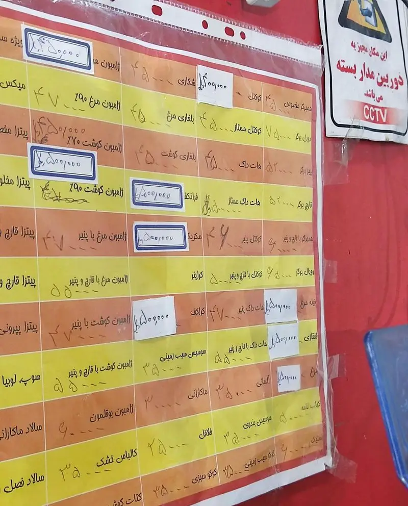 منوی فست فود چلچله شامل انواع ساندویچ، پیتزا، برگر و غذاهای آماده با قیمت‌های به روز و جزئیات سفارشات.