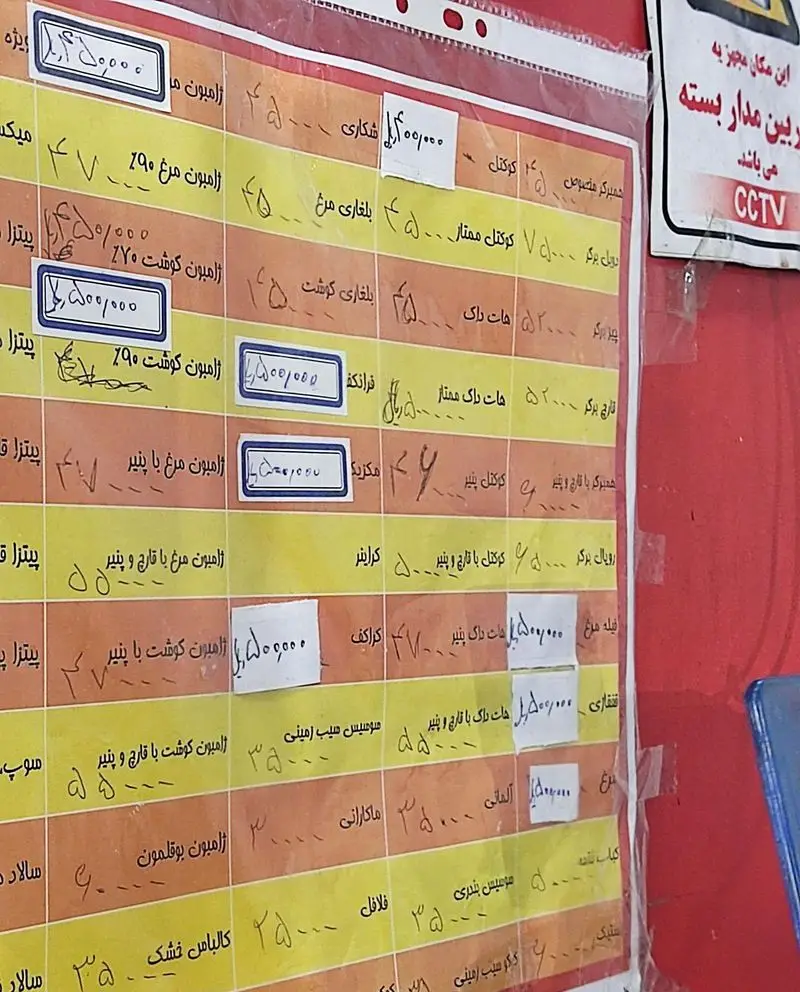 منوی فست فود چلچله شامل انواع ساندویچ، همبرگر، هات داگ، ژامبون و پیتزا. لیست قیمت‌های جدید غذاهای چلچله.