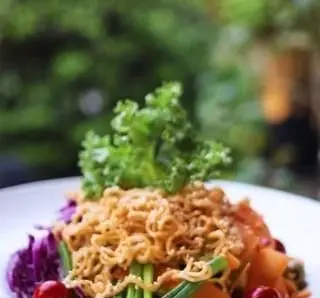 سالاد مخصوص و هیجان‌انگیز کافه رستوران دایموند با نودل کریسپی، کلم بنفش، سبزیجات تازه و سس خوش‌طعم و منحصر به فرد.