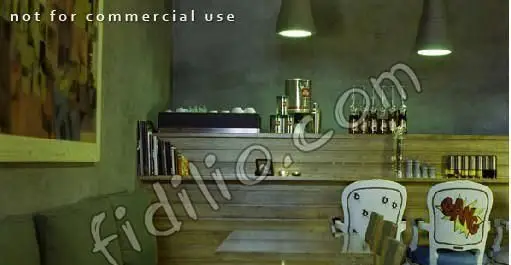 فضای داخلی کافه رستوران لینک با دکوراسیون گرم و دلنشین، مبلمان راحتی، قفسه کتاب، تجهیزات قهوه و صندلی‌های طرح‌دار.