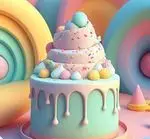 کیک تولد خاص شیرینی عرش تهرانپارس با تم رنگین‌کمان و طراحی فانتزی. بهترین گزینه برای جشن‌ها و لحظات شیرین شما.