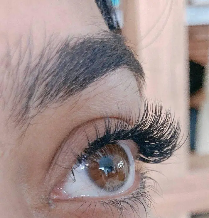 نمونه کار اکستنشن مژه والیوم با تراکم بالا و ظاهری طبیعی در سالن تخصصی زیبایی برای افزایش جذابیت و پرپشتی مژهها