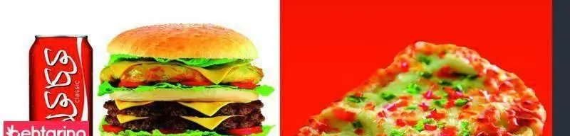 ساندویچ برگر لذیذ عطاویچ با چند لایه گوشت، پنیر و کاهو، پیتزای جذاب با سبزیجات تازه و نوشابه عطش کلاسیک. انتخابی عالی.