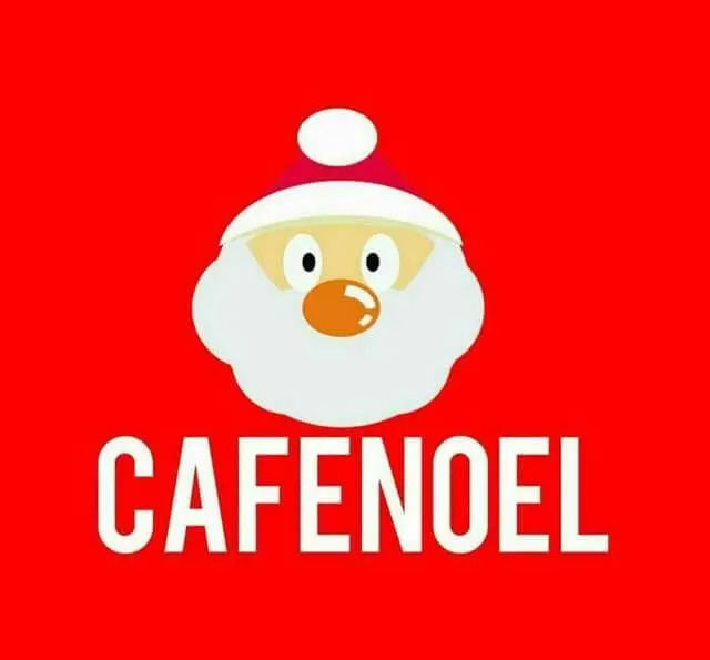 لوگوی جذاب کافی شاپ آلوارس با طرح بابا نوئل و نوشته CAFENOEL. تجربه‌ای شیرین از قهوه و نوشیدنی‌های فصل در محیط دلنشین کافه آلوارس.