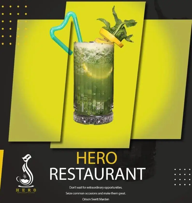 نوشیدنی موهیتو یا آبمیوه تازه و خنک کافه رستوران هرو؛ بهترین انتخاب برای لذت بردن از فضای دلنشین و غذاهای خوشمزه.