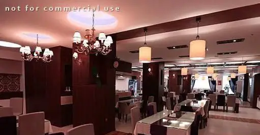 فضای داخلی بزرگ و لوکس رستوران غذای فرزانه با چیدمان منظم میز و صندلی، نورپردازی چشمگیر و محیطی آرام و دلنشین.