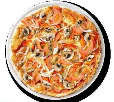 پیتزا قارچ، گوجه و پیاز تازه و خوشمزه کافه فست فود لیوادو. بهترین پیتزا با مواد اولیه با کیفیت برای سفارش آنلاین در تهران.