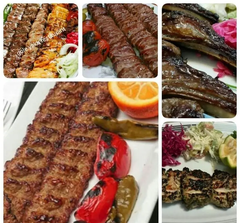 رستوران گل یخ: لذت چشیدن انواع کباب اصیل ایرانی؛ کوبیده، جوجه کباب و شیشلیک به همراه سبزیجات کبابی تازه و سالاد.