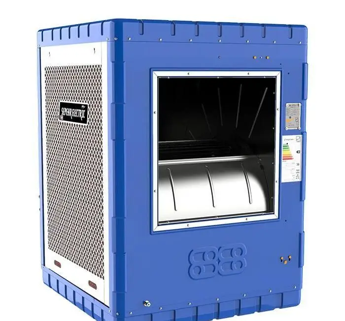 خرید کولر آبی صنعتی سپهر الکتریک بزرگ آبی رنگ، ایده‌آل برای سرمایش فضاهای وسیع از تجهیزات و ظروف کرایه ستاره