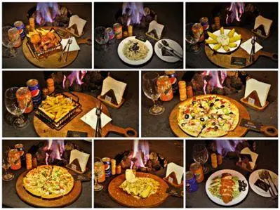 منوی متنوع و اشتهاآور باغ رستوران کیافود (کافه کیا) شامل پیتزا، پاستا و غذاهای گریل شده در محیطی گرم و دلنشین.