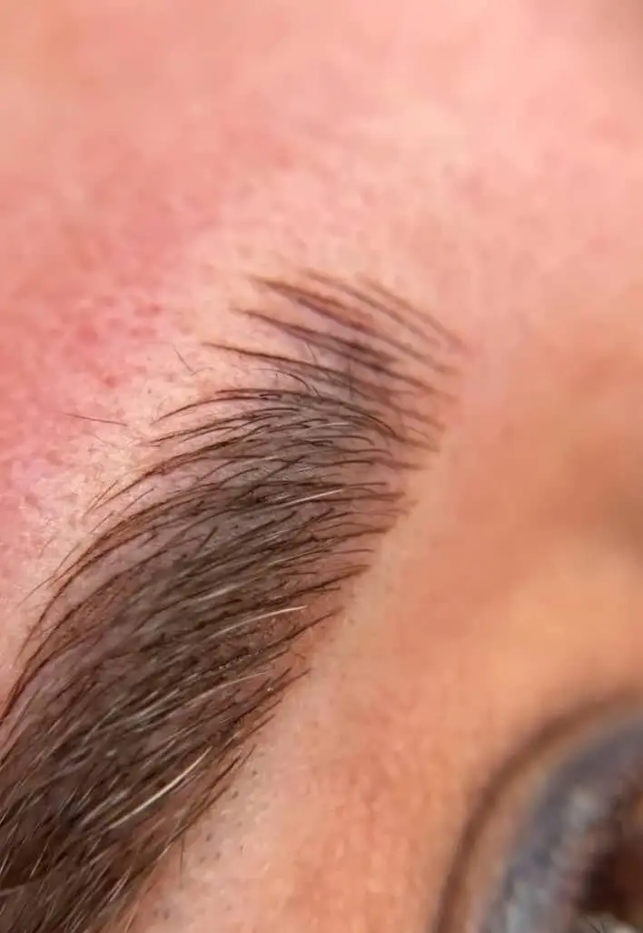 نمونه کار میکروبلیدینگ و فیبروز ابرو با خطوط بسیار ظریف و طبیعی شبیه به موهای واقعی برای قرینهسازی و پرپشت کردن ابروها