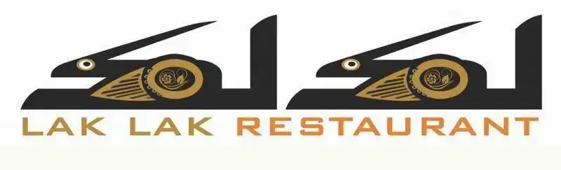 تصویر لوگوی اصلی کافه رستوران هترا، نمایشگر پرنده لک لک شیک با طرح مشکی و طلایی، همراه با نام LAK LAK RESTAURANT.