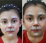 آموزش و نمونه گریم فانتزی صورت کودک با طرح گربه و پلنگ مینیاتوری مناسب برای جشن تولد و برنامه‌های شاد بچه‌ها و مهدکودک