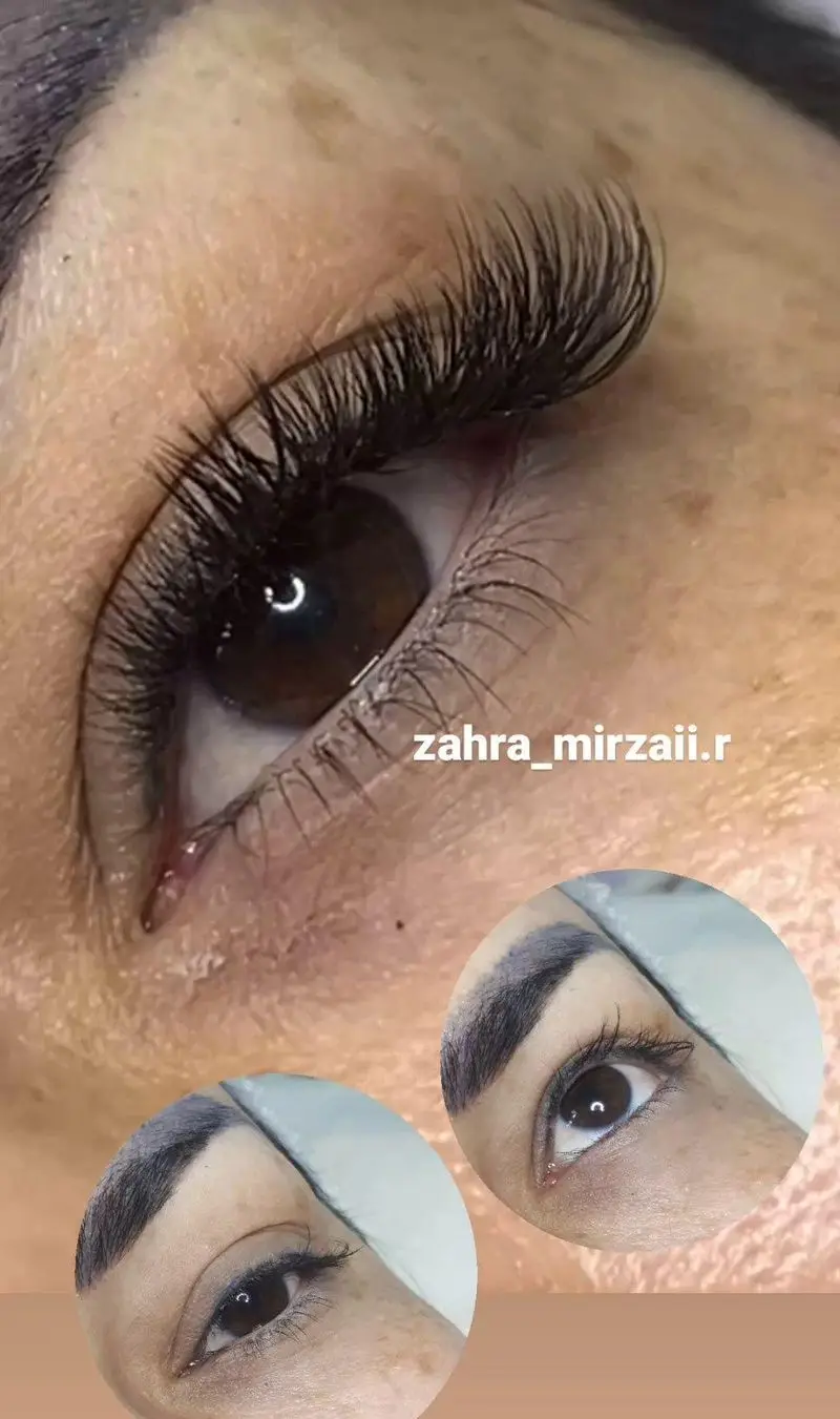 عکس اکستنشن مژه حرفه‌ای زهرا میرزایی شهرک ولیعصر: زیبایی و حجم طبیعی مژه‌ها. بهترین خدمات کاشت و لیفت مژه در منطقه.