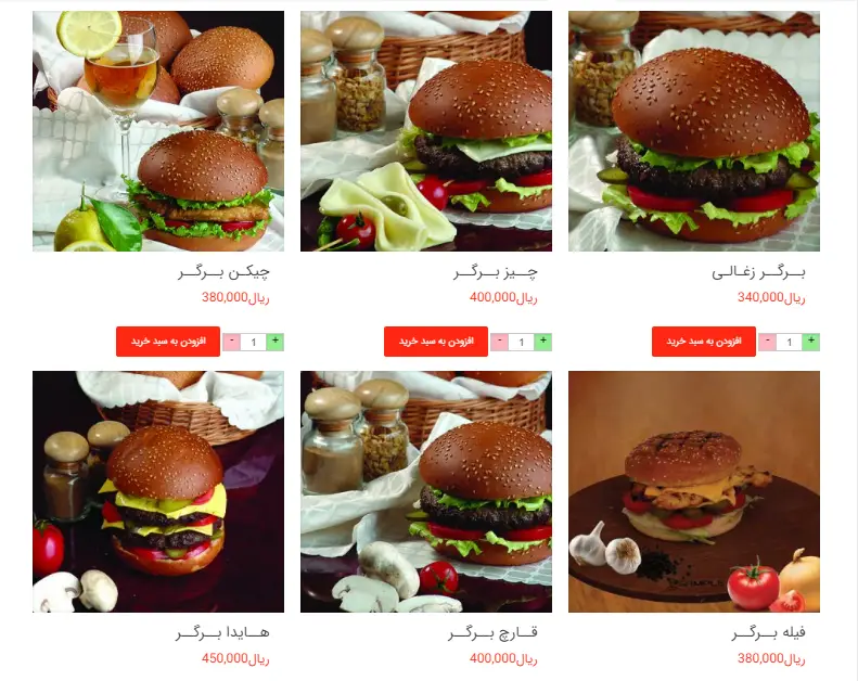 ساندویچ هایدا هروی - برگرهای متنوع و لذیذ: چیکن، چیز، ذغالی، هایدا، قارچ و فیله برگر با بهترین کیفیت